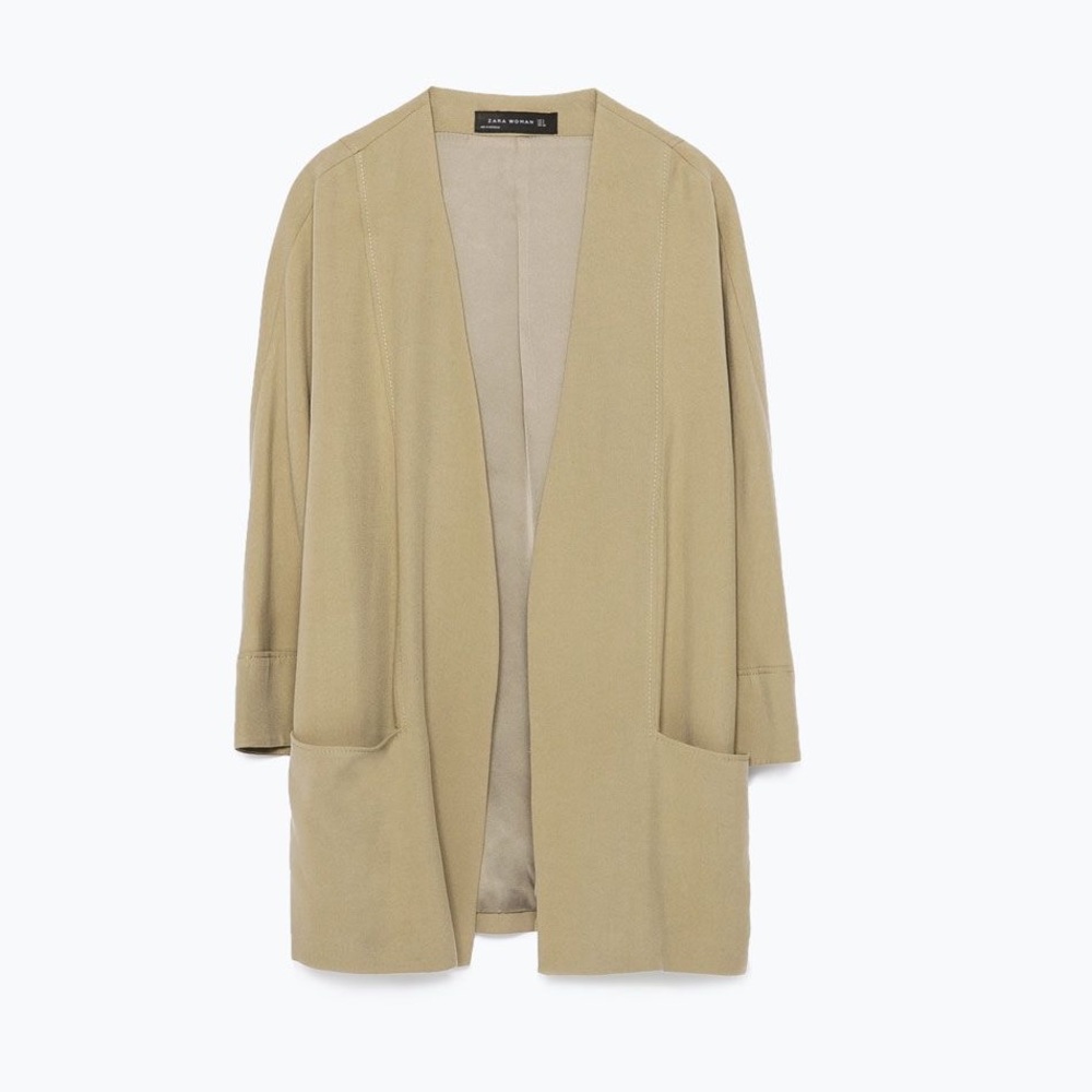 Zara Blush Pink Flowing Kimono Blazer Jacket Gem